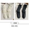 Womens Cotton Mid-Calf Socks With Bow Detail Japanese Style Ribbed Crew Soft Breathable Stackable Teens Young Adults
