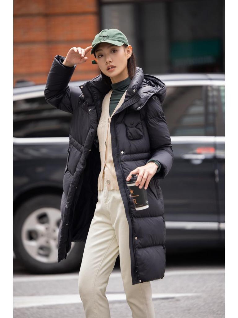 Women's 2024 Winter Hooded Slim Goose Down Coat