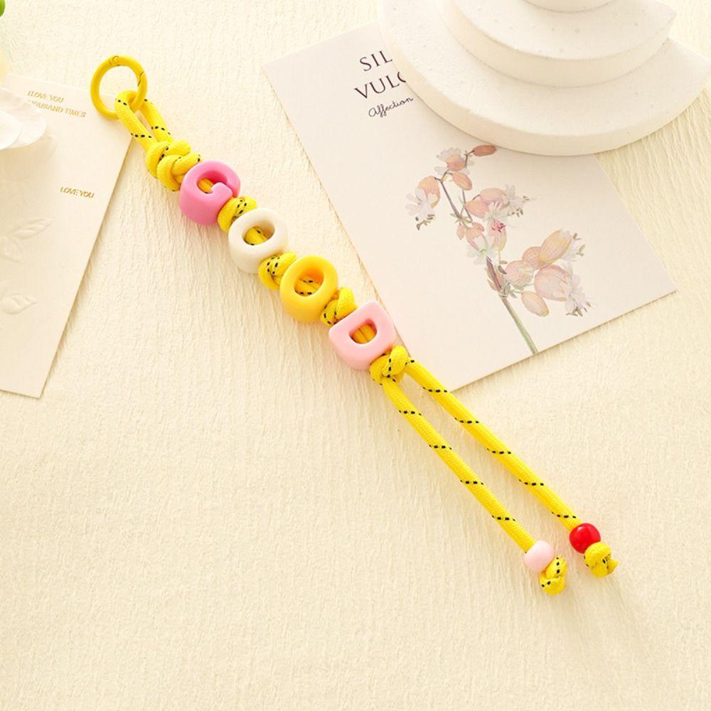 Lucky Letter Mobile Phone Lanyard Colorful Beaded Tassel Pendant  Home Decoration