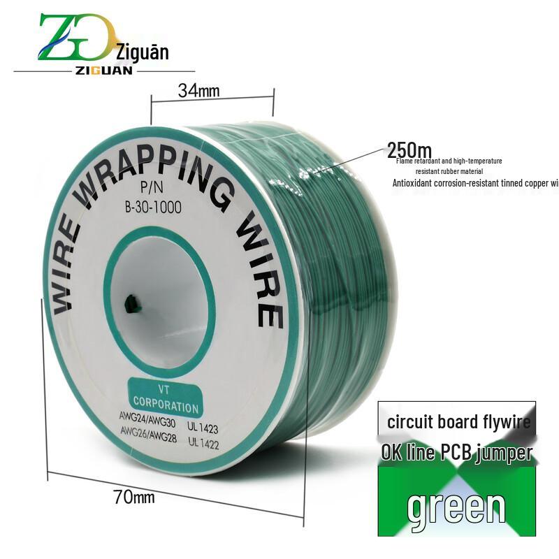 ZIGUAN 30AWG OK Laidas Vienagyslis Varis PCB Šuoliams, 250m