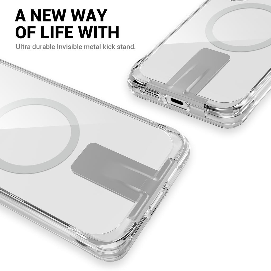 For Samsung Galaxy S26 Ultra Magnetic Case Kickstand Shockproof PC + TPU Clear Phone Cover
