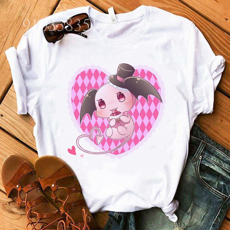 

New Kawaii Halloween T Shirt Short Sleeve Loose Lloromannic Tshirt Daily Fashion Clothes Women Aesthetic Round Neck T-Shirts XS