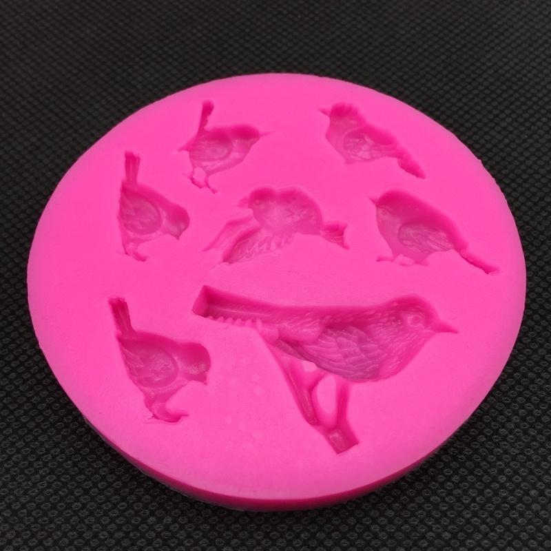 bird shape fondant silicone mold for kitchen baking chocolate pastry candy Clay making cupcake lace