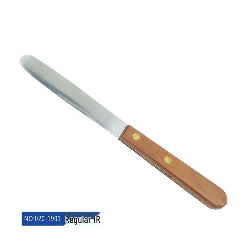 Star-Toothed Stainless Steel Plaster Spatula with Wooden Handle