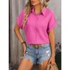 Spring and Summer New Women's Solid Color Simple Off-shoulder Casual Loose Short-sleeved Shirt for Women