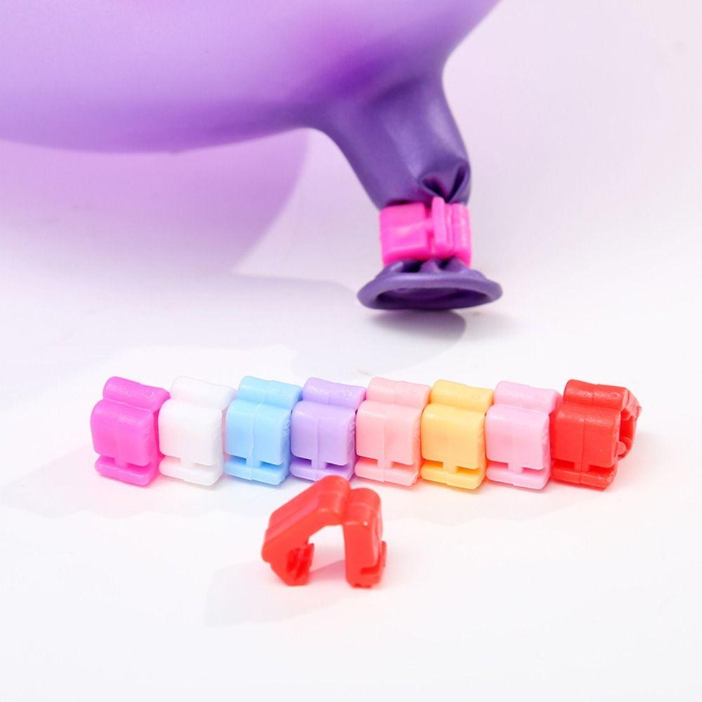 100pcs Colorful Balloon Clamps Plastic Material Balloon Decoration Accessories Wedding