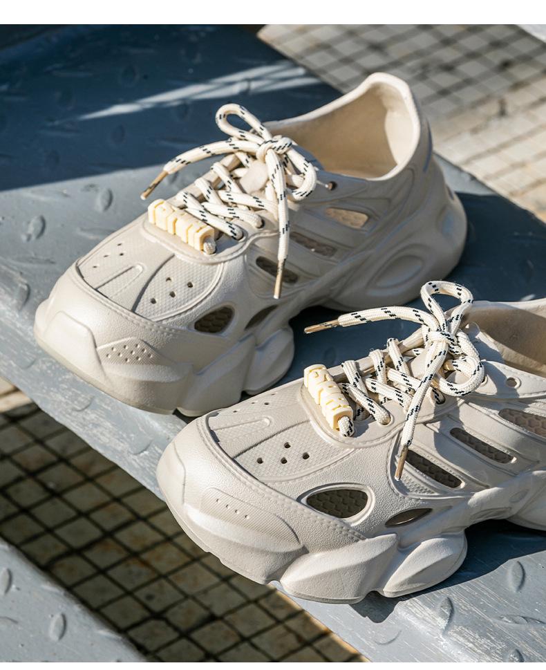 Dad's Lightweight Men's Summer Beach Sports Sandals – Thick-Soled, Lace-Up, Outdoor Wading Drift Shoes