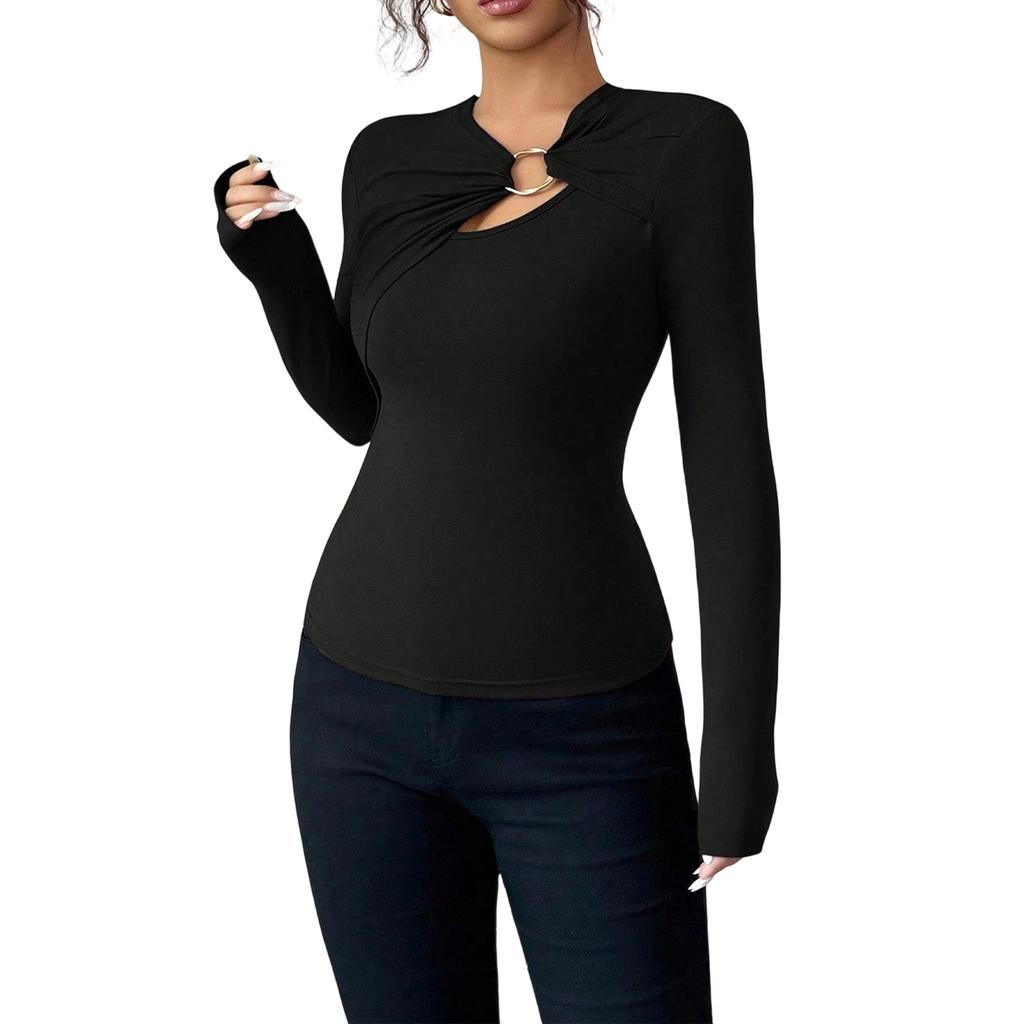 Women's Fashionable Long Sleeve Elegant Commuting And Casual Top