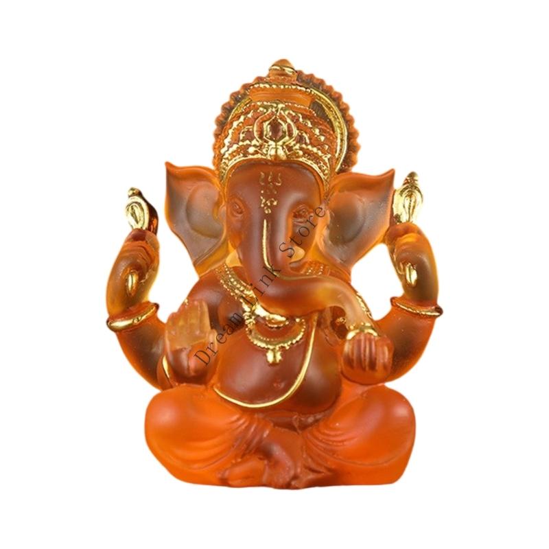 Q1FD Resin Idol Spiritual Symbol Figurine Home Office Decoration Artistic Cultural Display Item Elephant God Model