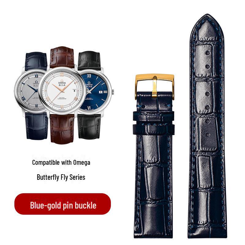 Omega Seamaster Genuine Leather & Bamboo Butterfly Strap - Men's & Women's Cowhide 20mm.
