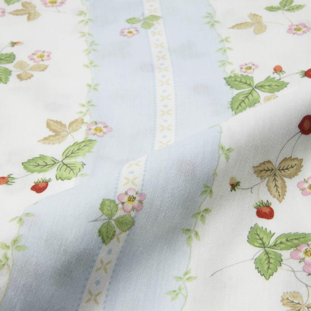Nishikawa Pillowcase for Pillows 63X43cm In Wedgwood Wild Made In PJ07305679B Size, Strawberry, 100% Cotton, Japan, Blue,