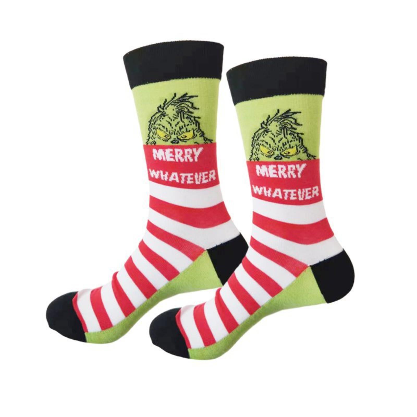 

Рождественские носки унисекс хлопковые носки среднего размера удобные и дышащие для праздничной атмосферы One Size