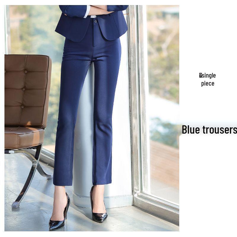 

Korean Style Women s Blue Office Suit - Professional Spring/Autumn Wear S 38-44.5 kg