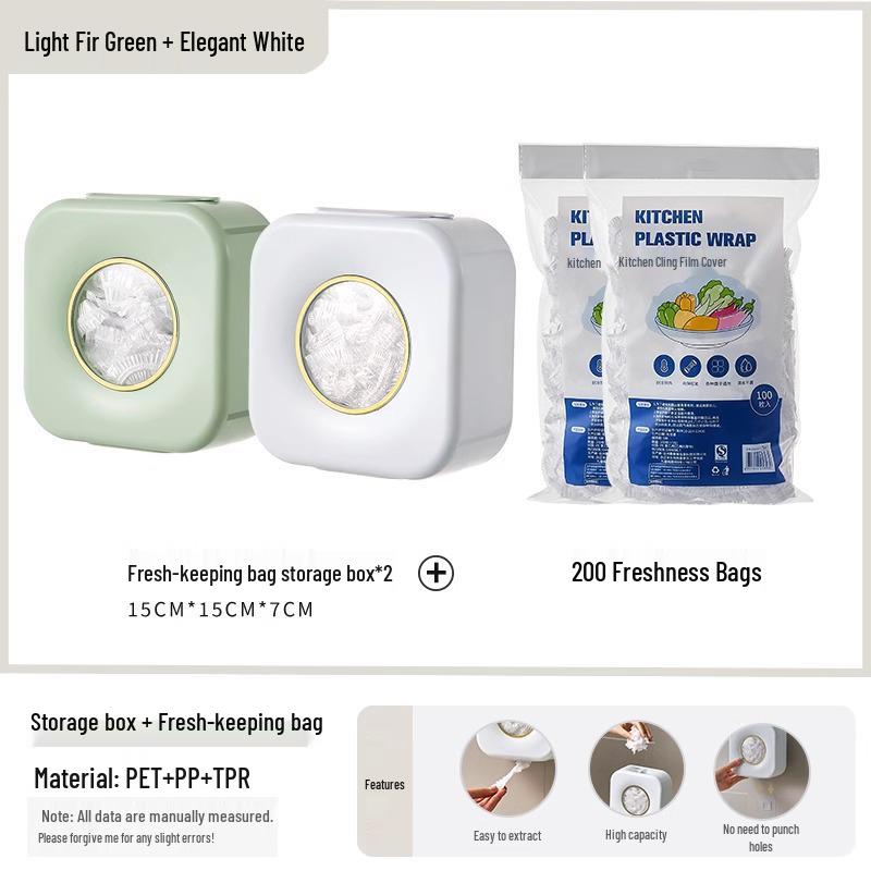 Wall-Mounted Cling Film Dispenser & Fresh-Keeping Bag Organizer