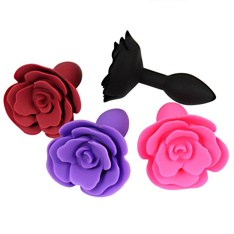 Butt Plug BDSM Rose Smooth Silicone Anal Plug Sexy Anal Tail Toys Prostate Massager Dilator Buttplug For Women Man Adult Couple