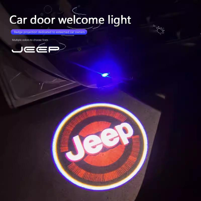 2pcs JEEP HD Car Door Welcome Light Led Projector Lamp For Jeep Renegade Compass Grand Cherokee Wrangler jk Gladiator Patriot ALO1