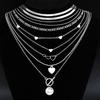 10Pcs/Set Women's Simple Stackable Pendant Necklaces Set Fashion Love Heart Multilayer Necklaces Female Party Jewelry Gifts 2026