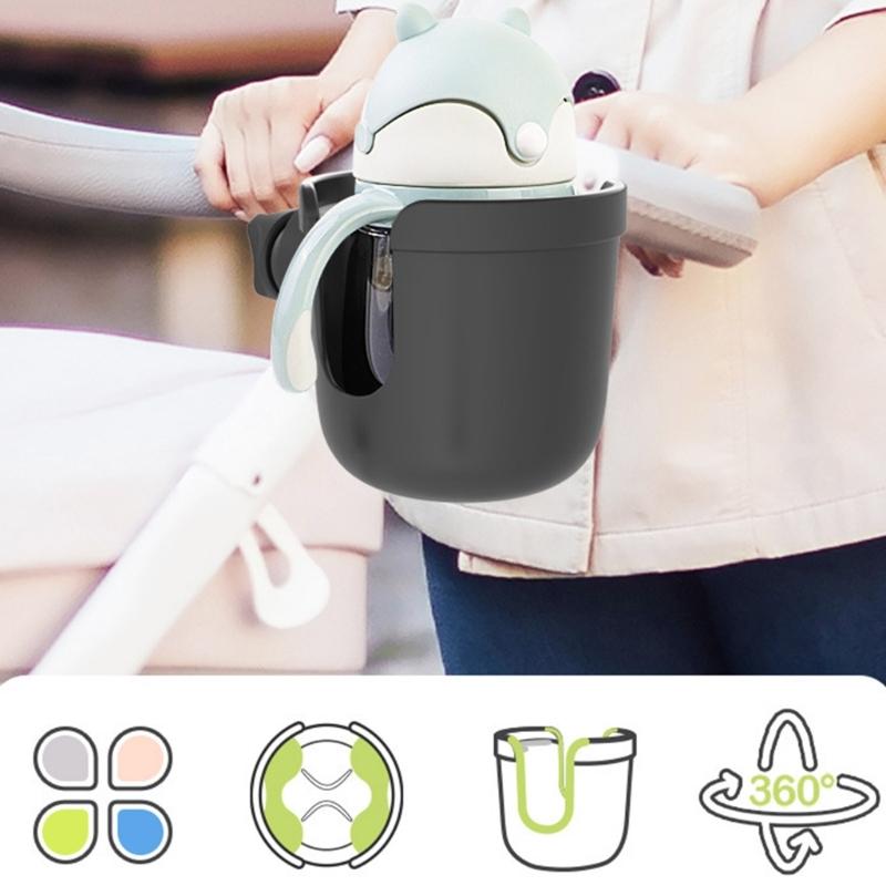 ABS Strollers Cup Holder Storage Organiser Nonslip Rubber Grip Flexible Silicone Insert for Secure