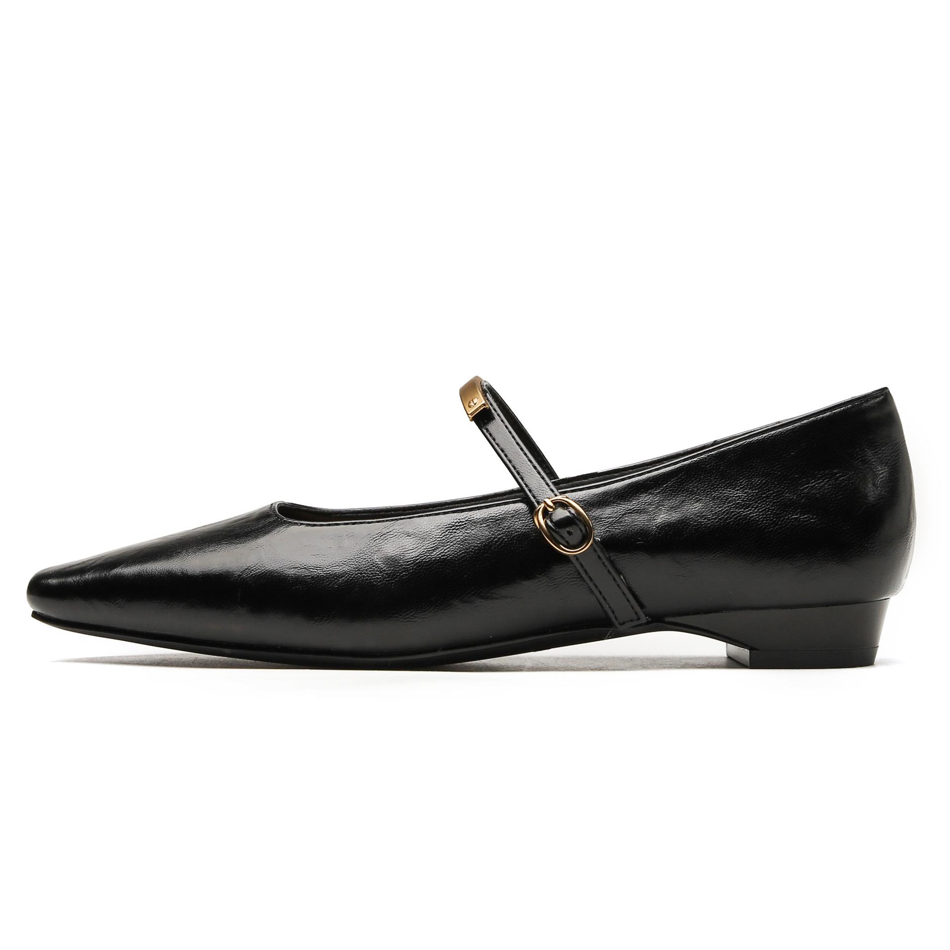 

Premium flat shoes women s shallow mouth is not tired of small fragrant feet retro black soft leather single shoes thick heel French Mary shoes 35