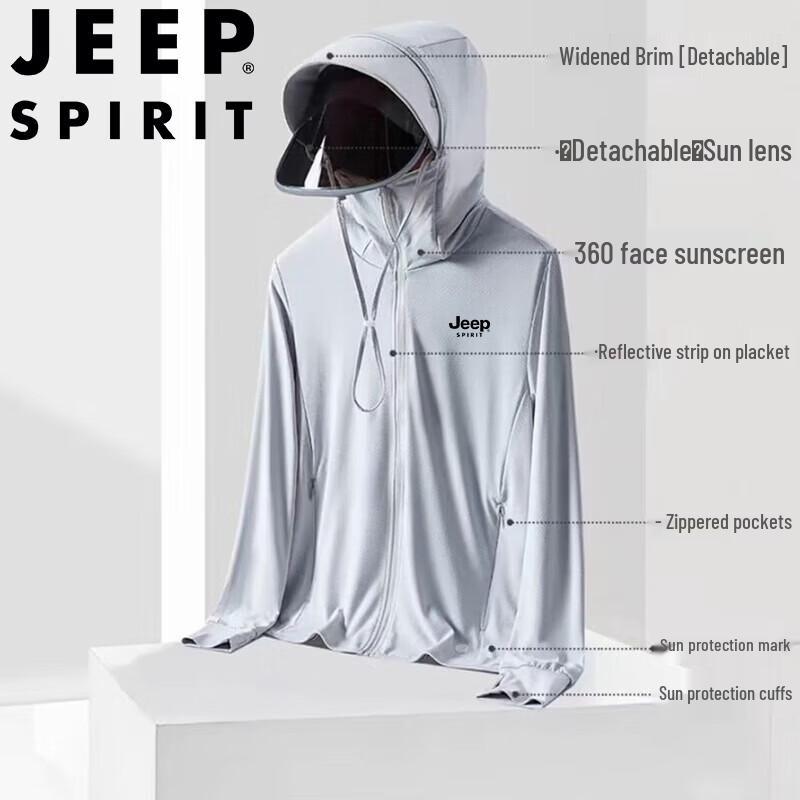JEEP SPIRIT Men s Hooded Sun Protection Jacket M
