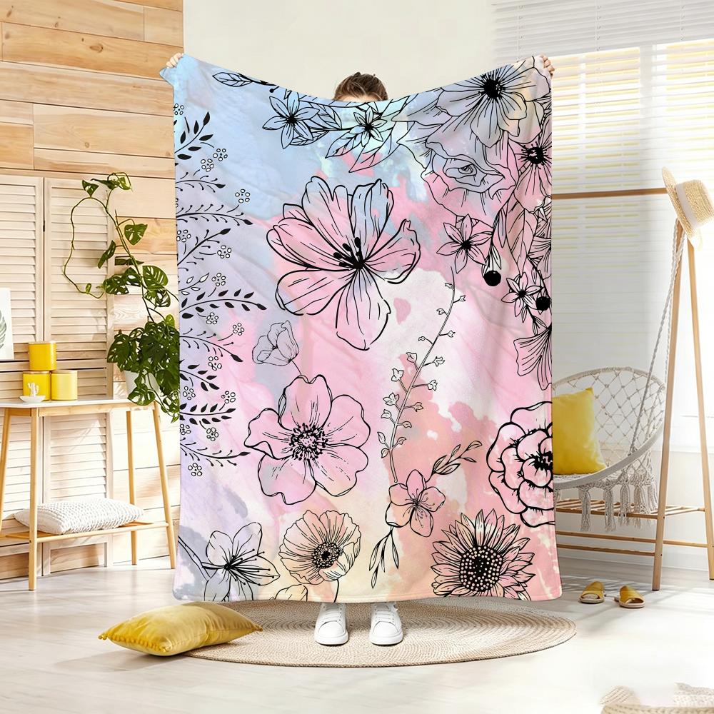 Slavic Traditional Throw Blanket Ethnic Cross Stitch Geometric Pattern Couch Sofa Soft Bedding Quilt Boho Vintage Room Decor