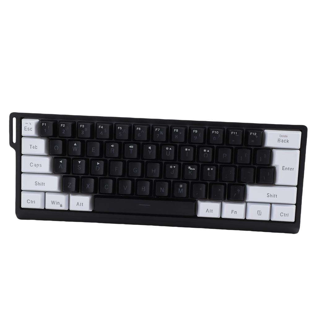 Wired Keyboard 60 Percent 61 Keys RGB Backlit Mechanical Feel Portable Computer Keyboard for Gaming Work