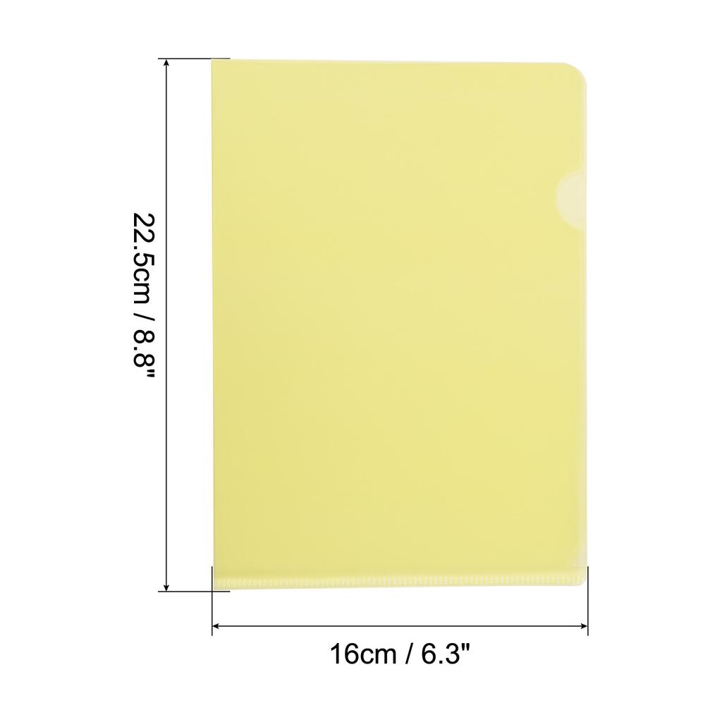 12/24Pcs A5 Size L Type Folder Plastic File Project Pockets File Folder Clear Paper Document Jacket Sleeve for Office Multicolor