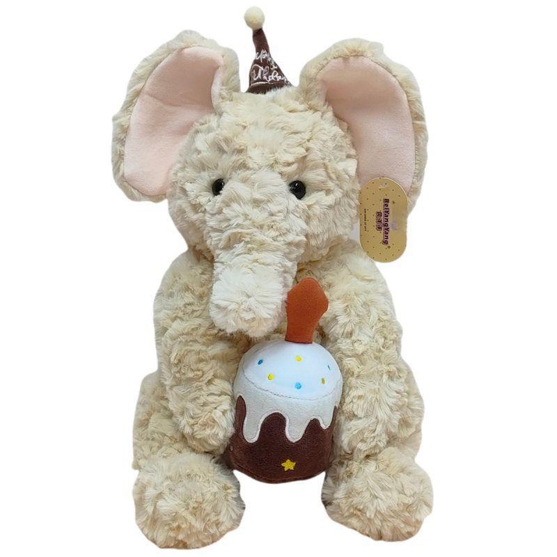 Chapéu de Aniversário Fofo Elefante de Pelúcia para Bolo Presente para Crianças Celebração de Aniversário de Natal