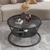 Nordic Toughened Glass Coffee Tables For Home Furniturey Living Room Round Tea Table Light Luxury Household Leisure Side Tables