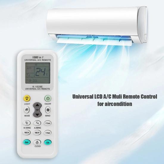 Klimaanlagen-Fernbedienung Universeller Ersatz Eingebauter Uhr-Timer Großer LCD-Bildschirm Fernbedienung mit großer Reichweite für verschiedene AC-Modelle