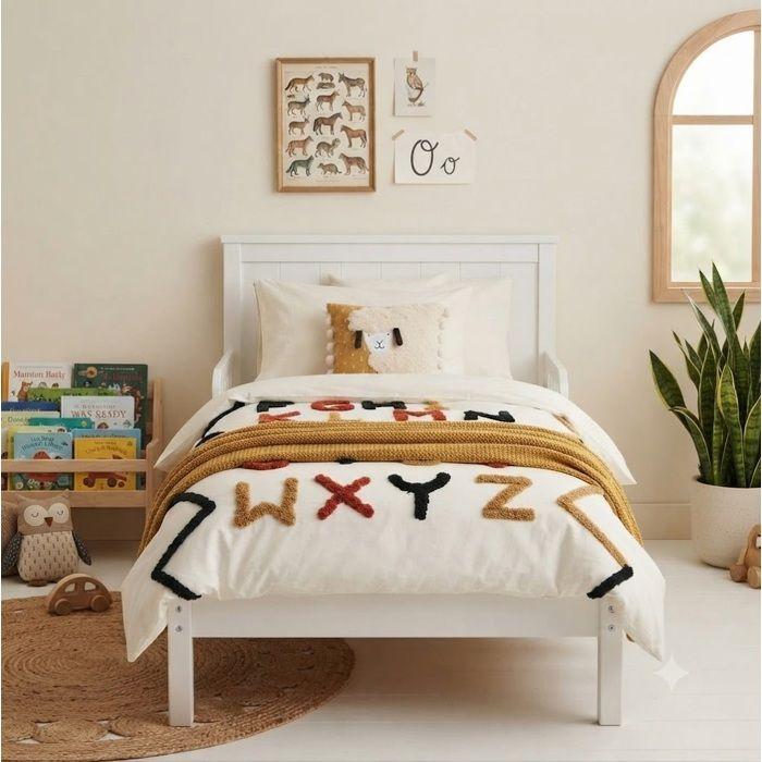 Parure de lit 140 x 200 cm Alphabet blanc