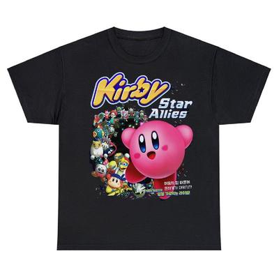 Tricou Kirby Star Allies Amuzant Zilnic Anime Japonez Harajuku Mânecă Scurtă Bumbac Tricou Streetwear Vintage Casual Unisex Topuri