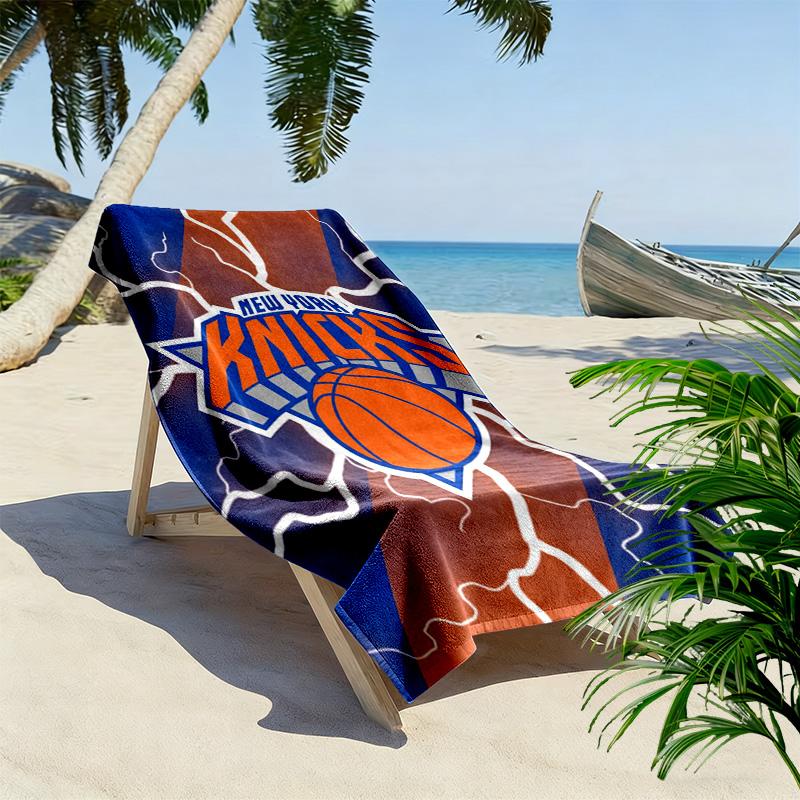 NY Knicks Print Beach Towel, Large Soft Quick Dry Towel for Beach Camping Swimming