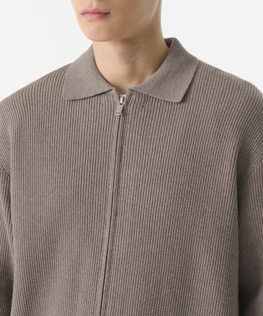 Musinsa Standard Cotton Collared Knit Zip-Up [Taupe]