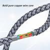 100W Type C Cable Nylon Braid Cord 1 To 2 Splitter Cord Simultaneous Charging Line For 2 Devices Flexible