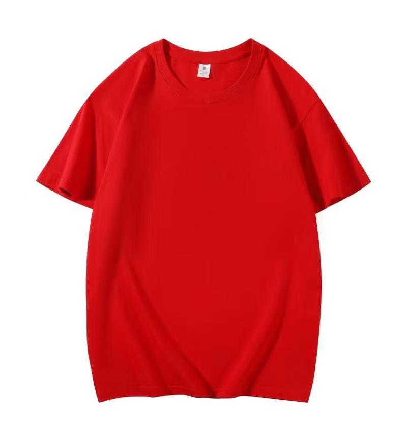 100% Pure Cotton Heavyweight 250g Solid Color Round Neck Casual Short Sleeve T-shirt