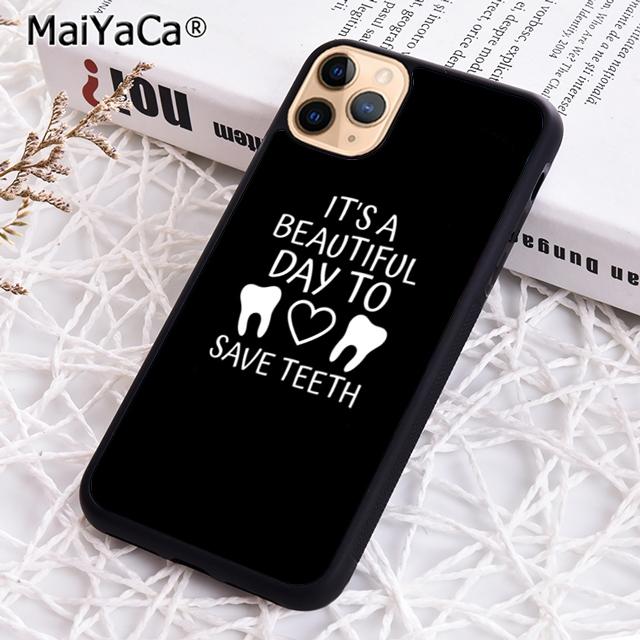 MaiYaCa Dentist Dental Crowned Teeth Phone Case For iPhone 17 Air 13 14 16 16e 15 pro max plus 11 12 shell coque