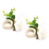 2Pcs Hemp Rope Napkin Buckle Simulation Flower Napkin Ring for Hotel Western Restaurant6622 White