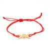 Cute Cartoon Fashion Anime Best Friend Bracelet Double Crescent Pentagram Hollow Jade Cord Woven Jewelry