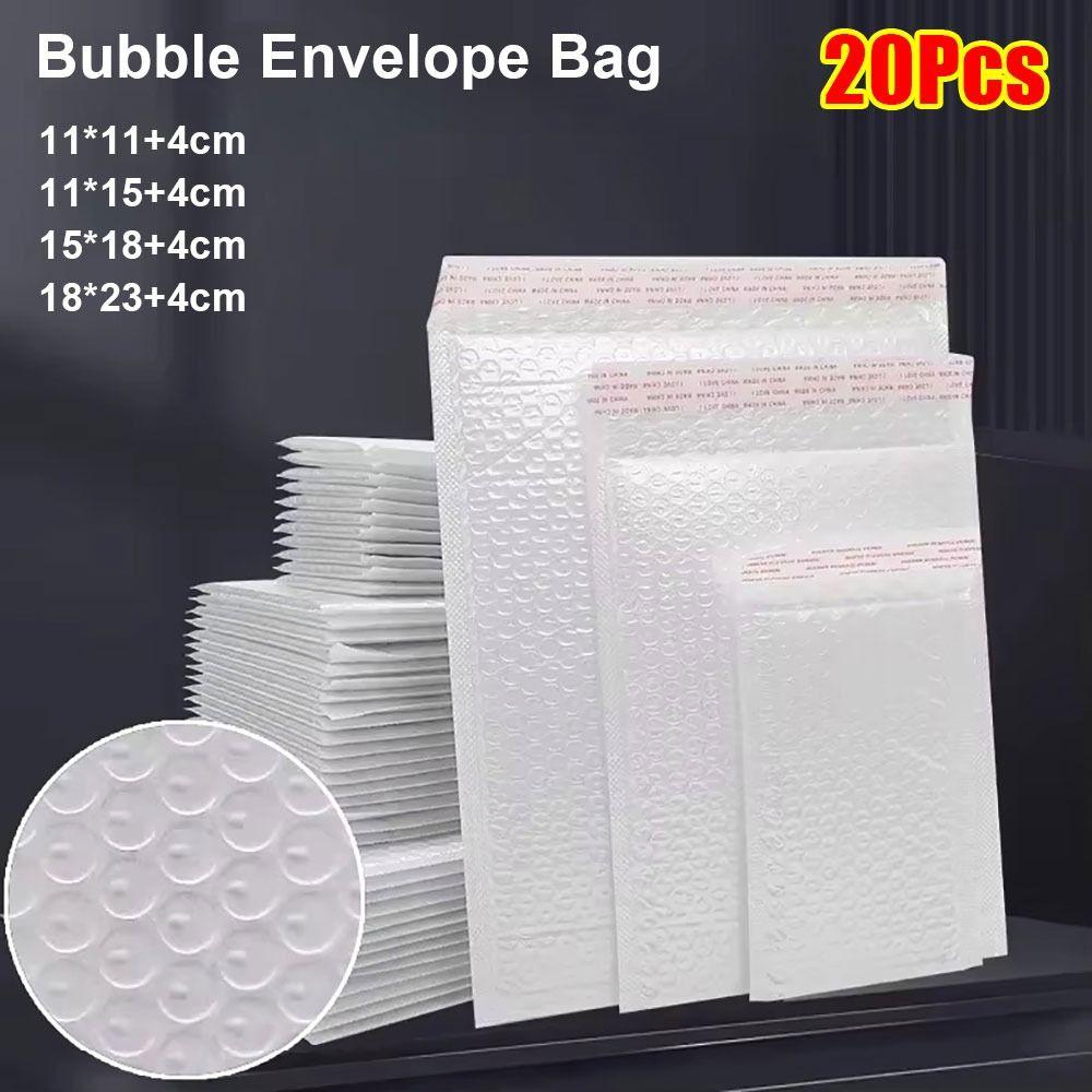 20Pcs New Soft Bubble Mailers Waterproof Pearlescent Film Shipping Bags 11/15/18cm Self Sealing White Foam Envelope
