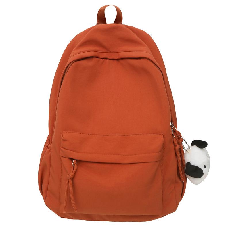 

Женский рюкзак большой вместимости, однотонный, студенческий рюкзак, мужской школьный рюкзак оранжевый