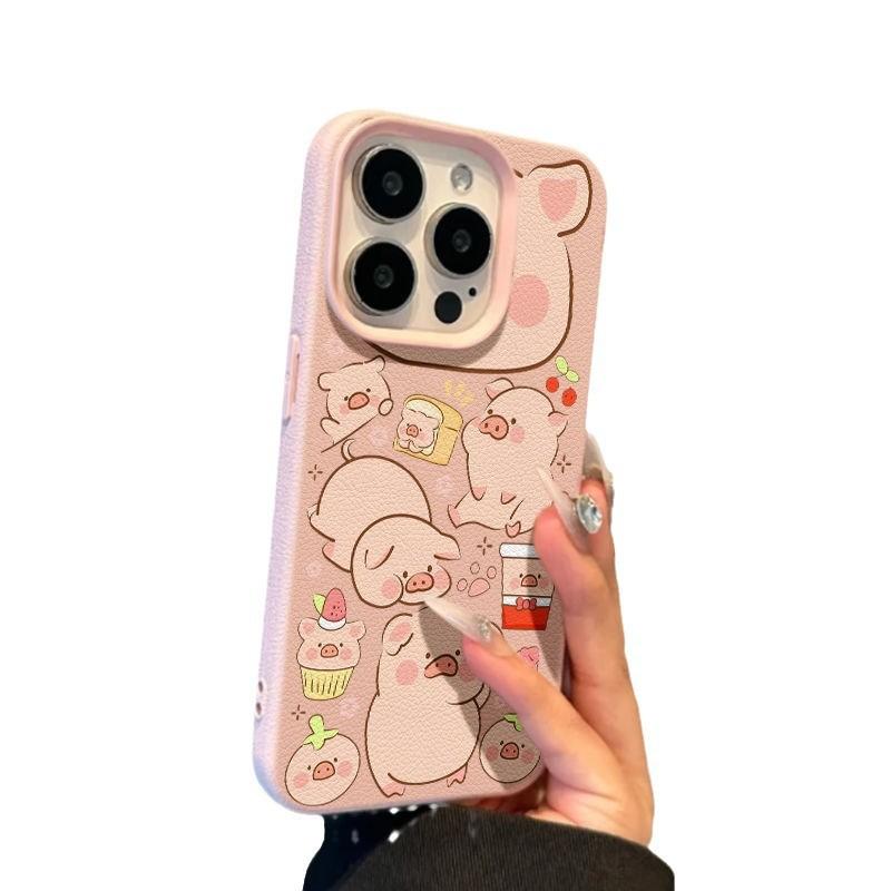 Cartoon Piggy for Apple 16Promax Silicone for IPhone15 Phone Case 14 Anti-fall 13 Female 12/11 Soft
