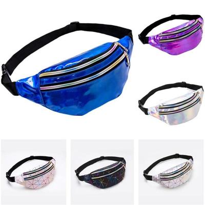 6pcs Waist Bag Pu Leather Outdoor Fashion Colorful Sports Multi-layer Fanny Pack For Traveling