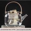 Cha Xun Joyful Plum Blossom Ruyi Handle Glass Teapot