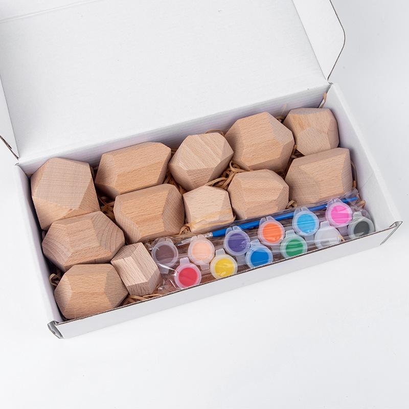 Wooden beech stone stacked music stacked stone early education children's wooden toys