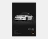 Pop Black And White German Luxury Sports Car Poster Wall Art 911 GT3 RS Turbo Canvas Print Garage Living Room Decor