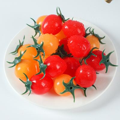10PCS Simulation Little Tomato Fruits Model PVC Fake Cherry Tomatoes Food Photography Props Window Display Ornaments