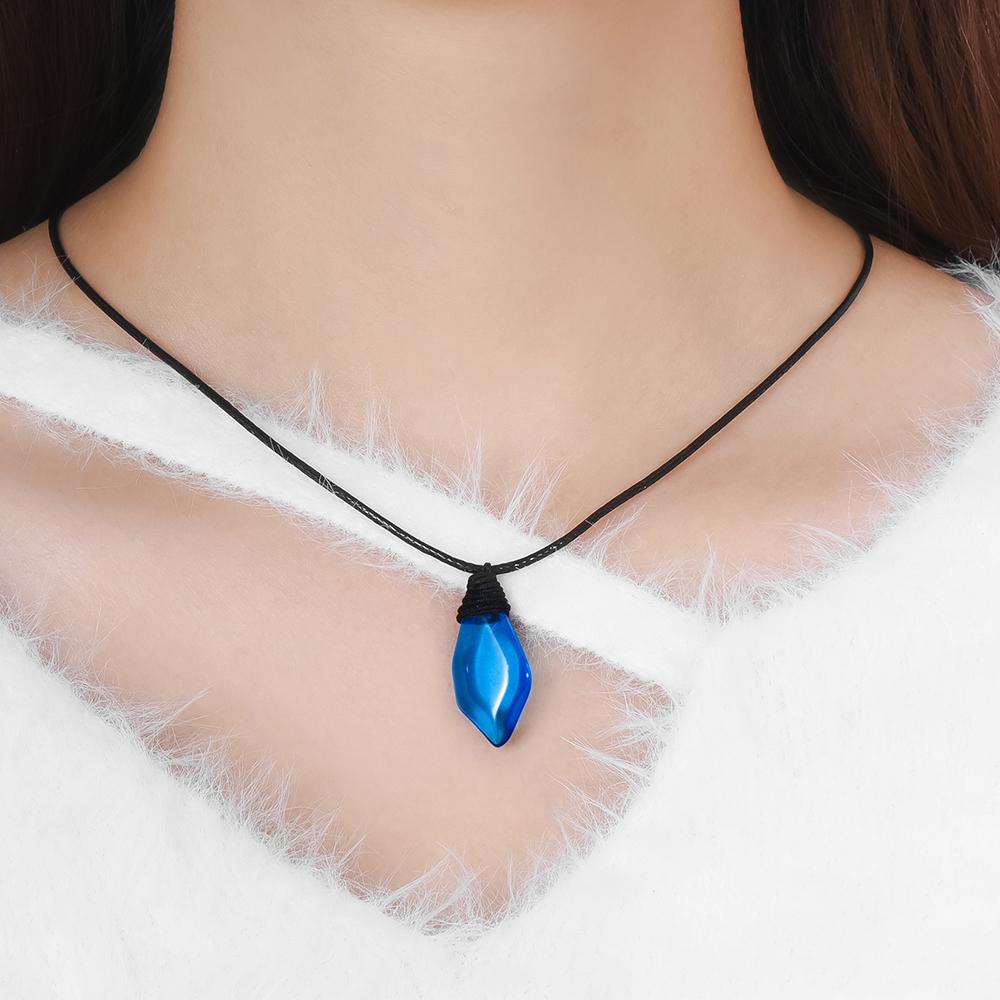 Niebieski Kryształowy Wisiorek Naszyjnik H2o Motyw Oceanu Biżuteria Akcesoria dla Kobiet Dziewcząt Prezent