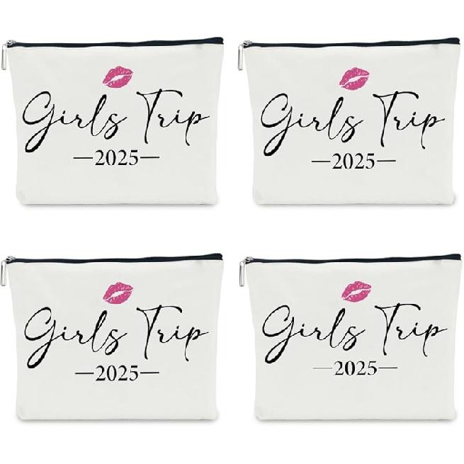 2 PCS Travel Gifts for Women Girls Trip Gifts Girls Weekend Gifts Girls Trip Gifts Favors Makeup Bag Weekend Bags for Women Friend Sister Traveler