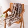 Exotic Knight Silk Wool Square Scarf: Elegant Double-Sided Print, Sun Protection & Neck Warmer